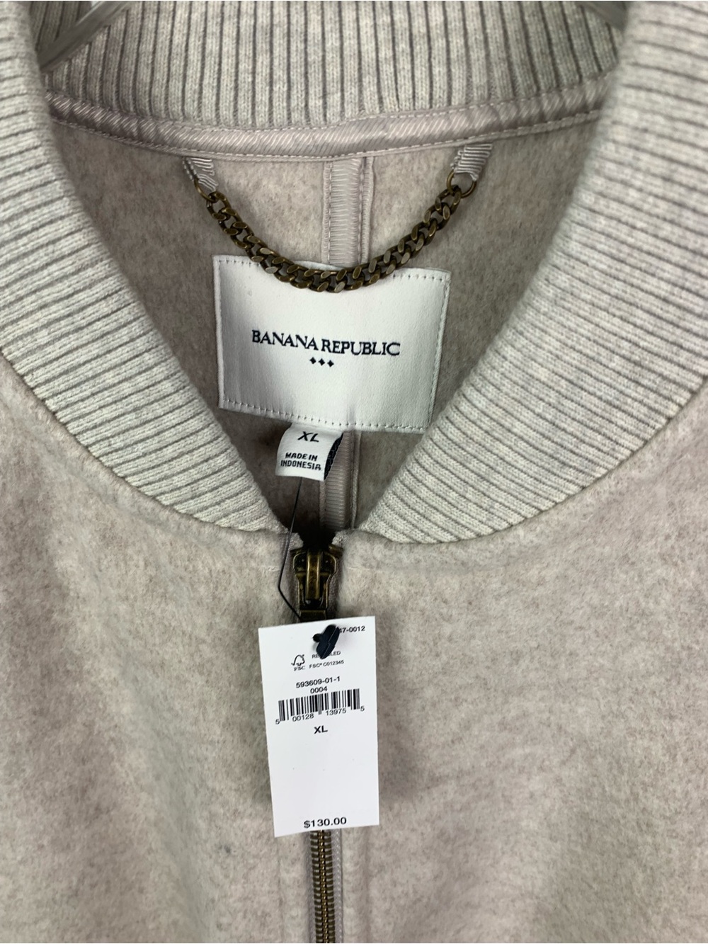 NWT Banana Republic XL Melton Soft Brushed Bomber Jacket Oatmeal Classic Capsule - Picture 3 of 9